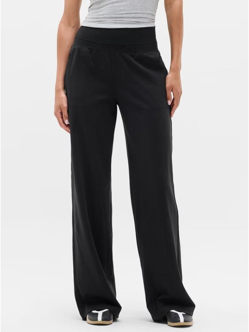 ATHLETA Women's Venice High Rise Wide Leg Pant Size XL in Black